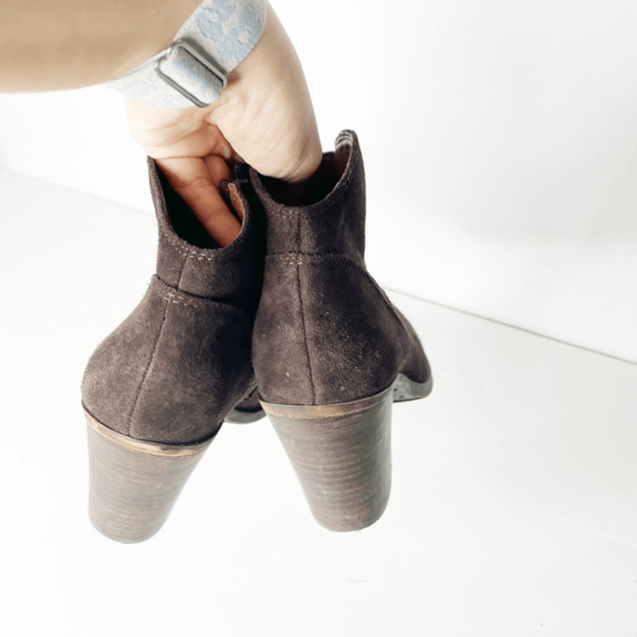 LUCKY BRAND ELLER Bootie brown Stacked heel western womens US 8 - Picture 4 of 7